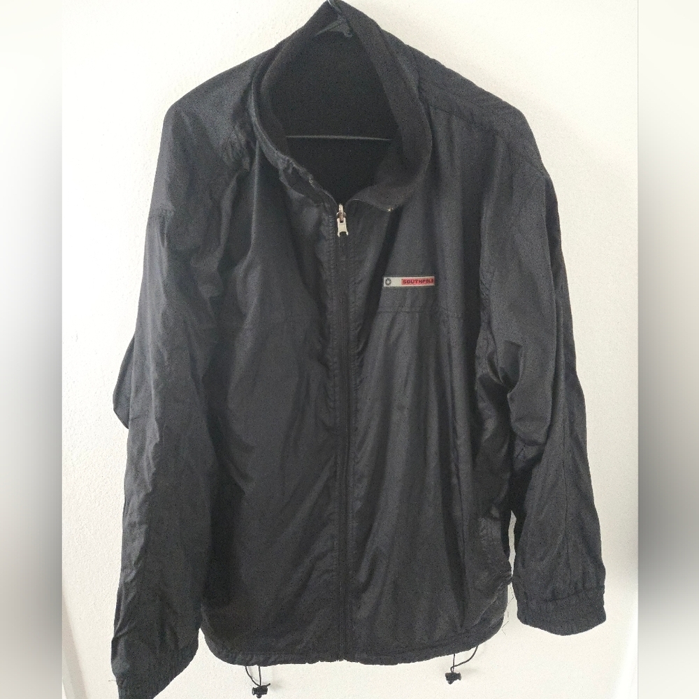 Vintage Southpole Reversible Windbreaker Fleece Black Jacket Mens Large y2k